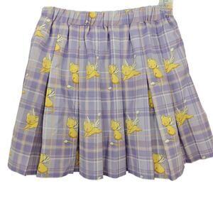 Shein x Cardcaptor Sakura Girls Size 12 Years Pleated Skirt Lilac Purple Plaid